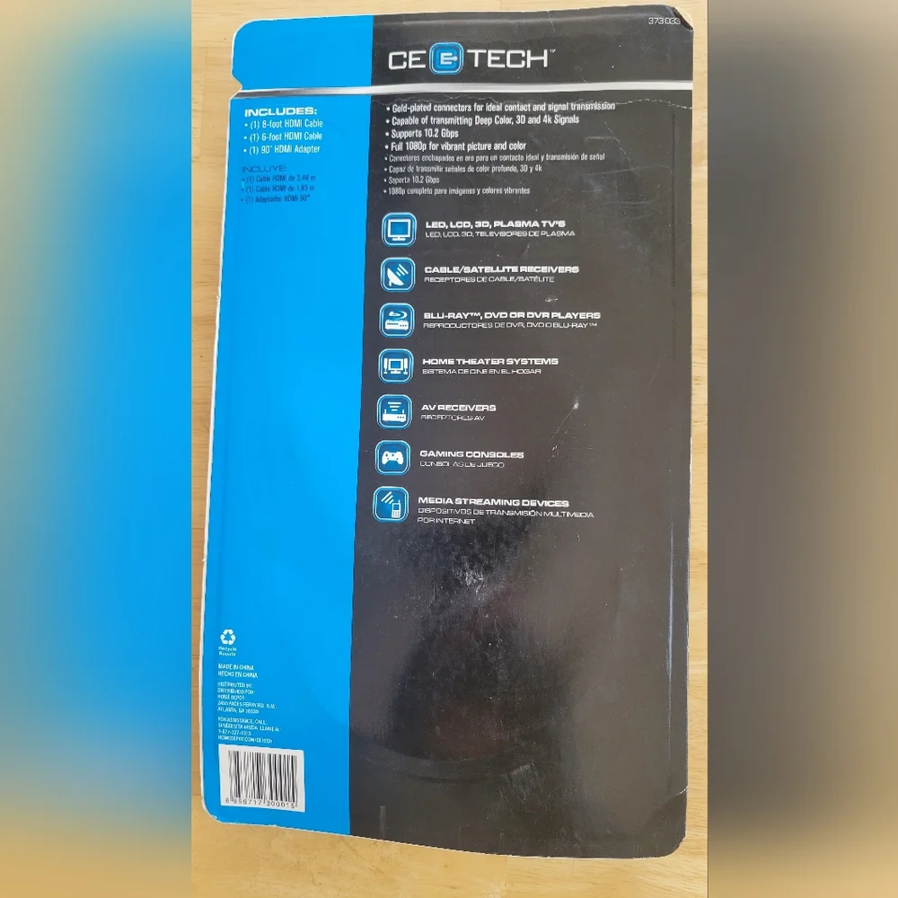 NEW in packaging CE TECH standard HDMI cables